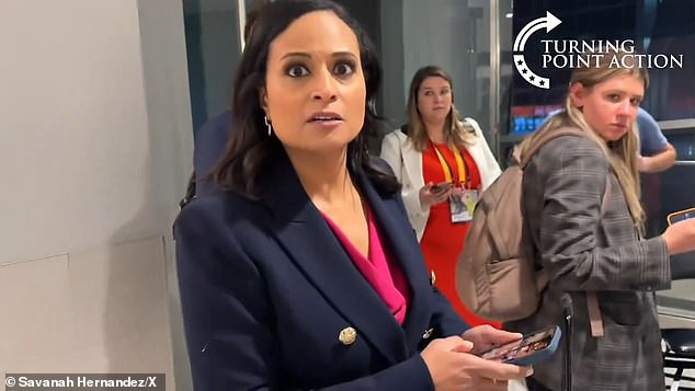 NBC reporter Kristen Welker was left open-mouthed when confronted with the network's coverage of the shooting at a Trump rally on Monday night