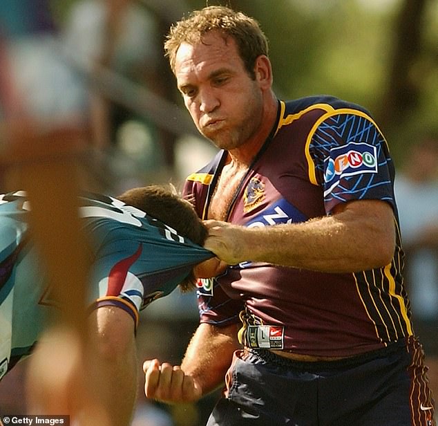 Maguire has criticised Maroons great Gorden Tallis (pictured in a 2003 fight with Ben Ross) for the disapproving behaviour he once displayed