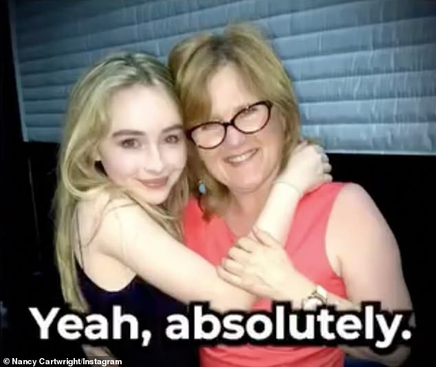 The Simpsons star Nancy Cartwright (R) just confirmed 'the rumors' that It Girl Sabrina Carpenter (L) is in fact her nepotistically privileged niece