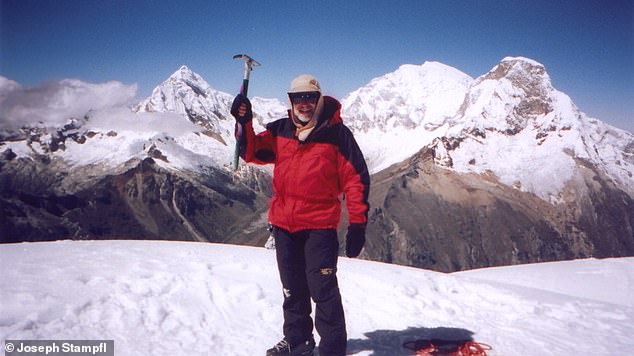 William Stampfl (pictured) was reported missing in June 2002, at age 59, when an avalanche buried his climbing group