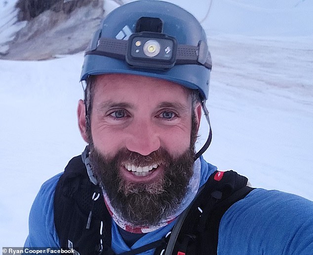 Ryan Cooper (pictured) was descending from Huascaran peak in the Andes in June when his team discovered the mummified remains of a missing climber