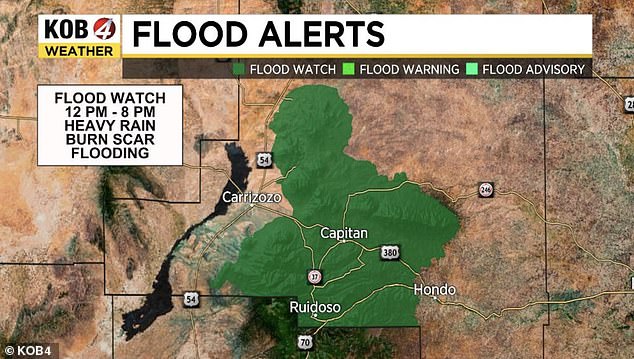 The National Weather Service (NWS) has issued the warning for residents in a portion of central New Mexico, including Albuquerque with more than 560,000 people, until 8 p.m. MT