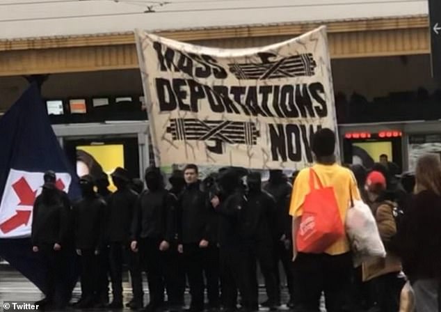 Hersant was part of an unplanned 30-strong demonstration at Flinders Station in the CBD