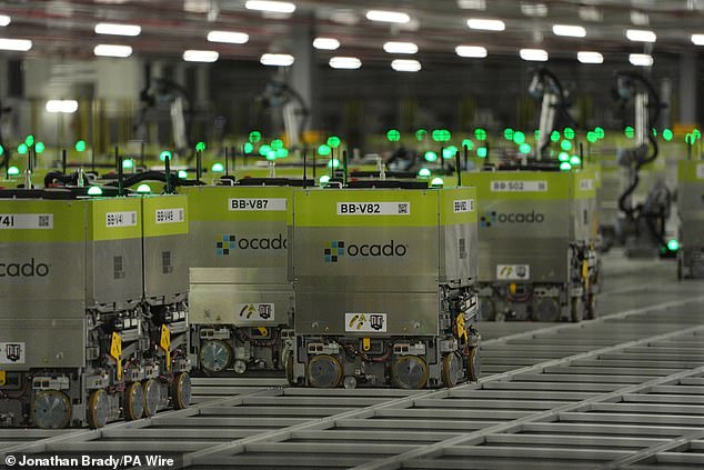 Robots: Automated picking machines at Ocado's Luton distribution centre