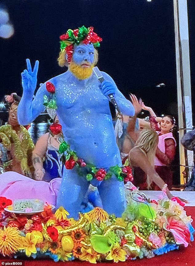 French actor and singer Phillippe Katerine played the role of the Greek god of wine, Dionysus, in a reconstruction of the famous Biblical scene in which Jesus Christ and his twelve apostles share a last meal before the crucifixion.