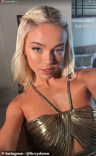 The 21-year-old teased her 5.3 million followers with a glimpse of her look for the event