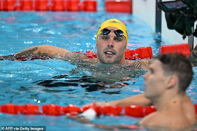 Kyle Chalmers qualified for the final of the men's 100m freestyle with a time of 47.58 seconds