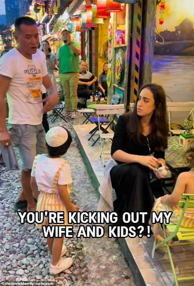 Dani Namdar and his wife Raizel, from the vlog 'That Jewish Family', were visiting Train Street in Hanoi with their two young children when the owner 'started spewing hate'