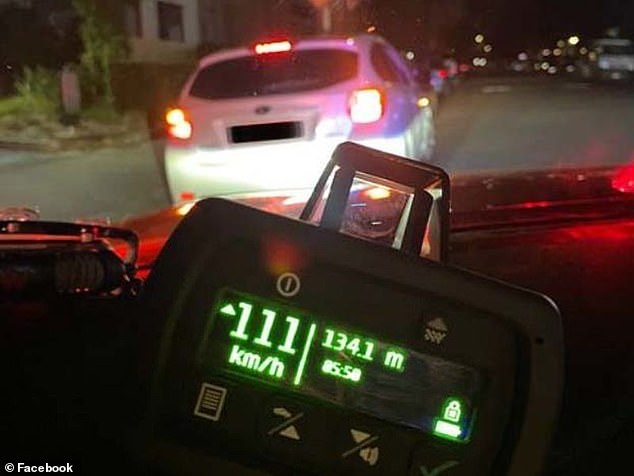 A driver of a white Suburu told police he was driving 70 mph (pictured) in the 37 mph zone because he had to use the restroom