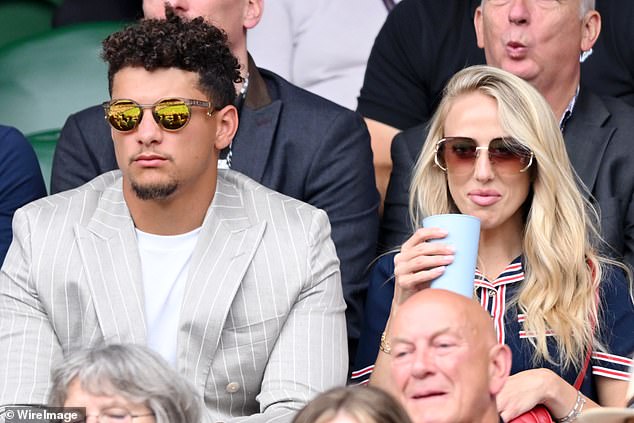 Patrick Mahomes and Brittany Mahomes were spotted on day five of Wimbledon on Friday