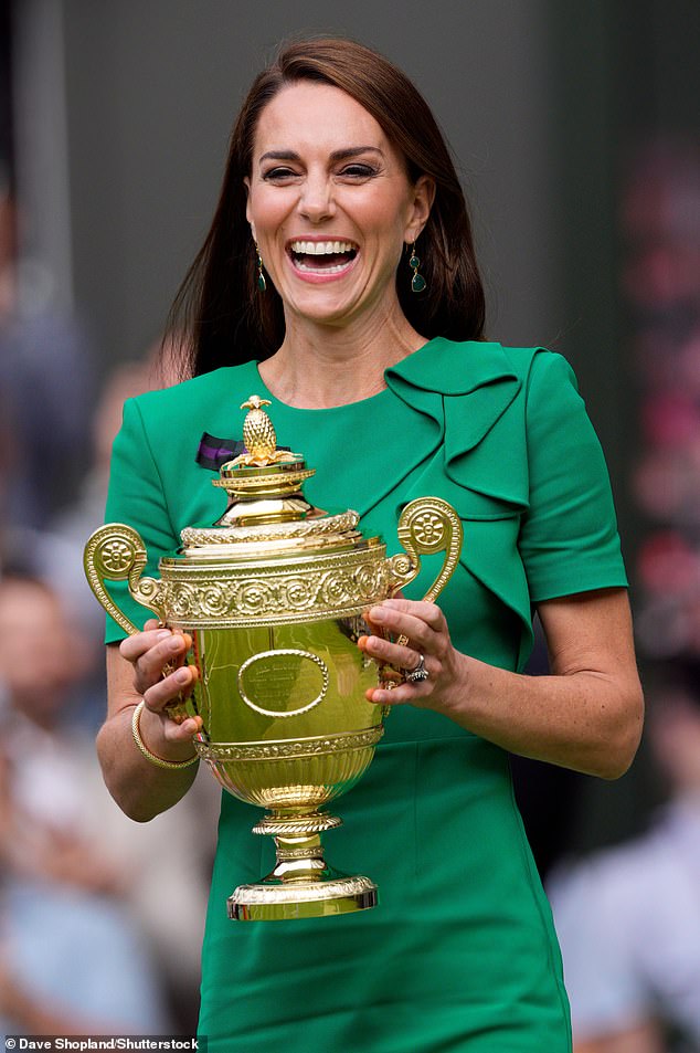 Princess Catherine of Wales prepares to present last year's Gentlemen's Singles trophy