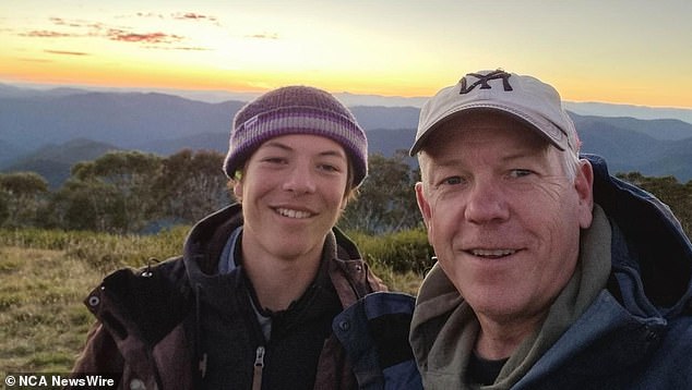 Charlie Stevens with his father, South Australian Police Commissioner Grant Stevens. Photo: Supplied