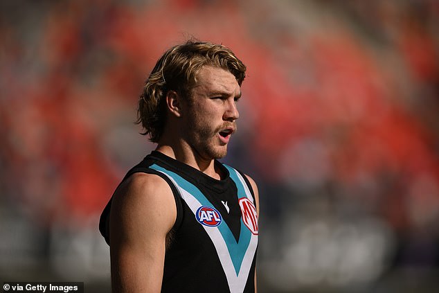 Jason Horne-Francis has been given a hard slap from his Port Adelaide coach