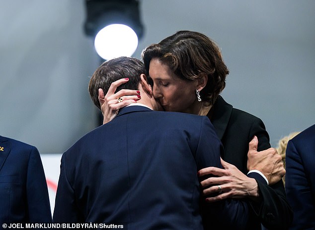 Macron, 46, was captured sharing a tight embrace with Amélie Oudéa-Castéra, also 46, during the opening ceremony of the Paris Olympics