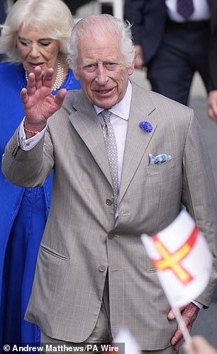 King Charles, 75, has been spotted wearing what appears to be a 'friendship bracelet' during recent engagements, including today during his visit to Guernsey with Queen Camilla