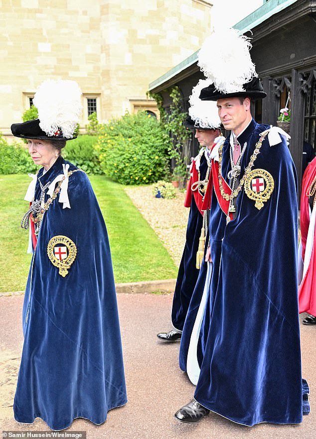 Princess Anne and Prince William have a close bond. Above: The couple attend the Order Of the Garter Service at Windsor Castle on June 17, 2024