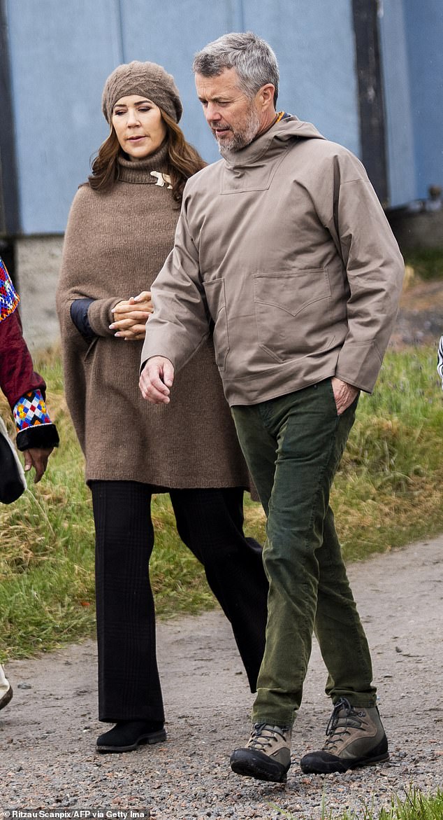 During the outing on Monday, Mary and Frederik toured the village of Attu on foot with the locals who had grown up in the village