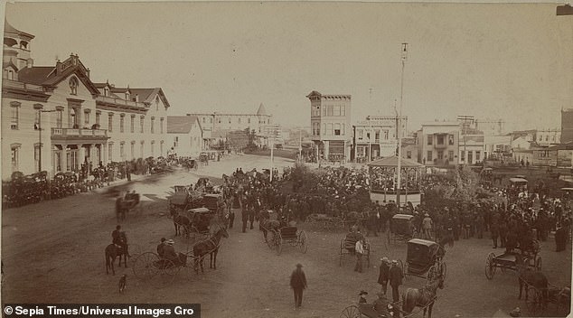 This is what San Diego's main town square looked like around 1880