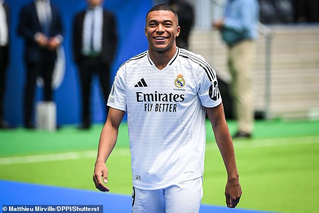 Kylian Mbappe was unveiled as a Real Madrid player in front of 80,000 fans on Tuesday