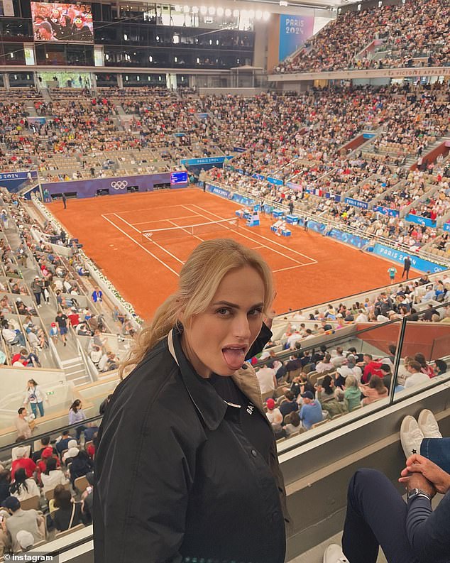 Rebel Wilson shared her excitement as she arrived at the Stade Roland Garros to watch tennis at the Paris 2024 Olympic Games at the Stade Roland-Garros on Saturday