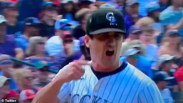 Colorado's Cal Quantrill appeared to say something rather unpleasant to Boston's Reese McGuire