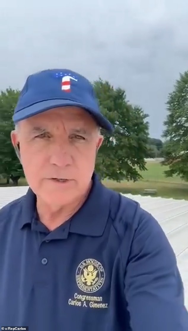 Republican Rep. Carlos Gimenez of Florida, 70, posted a video on X on Monday showing how it would be 