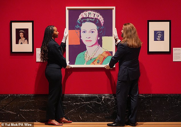 A photograph of Queen Elizabeth II by Andy Warhol in the Royal Collection at The King's Gallery