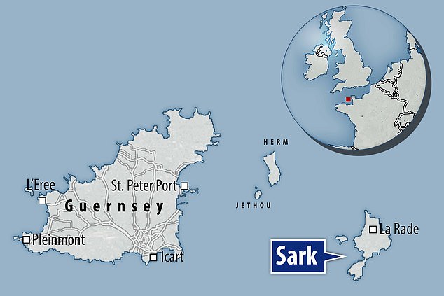 Sark is part of the Channel Islands in the English Channel, off the coast of Normandy, France