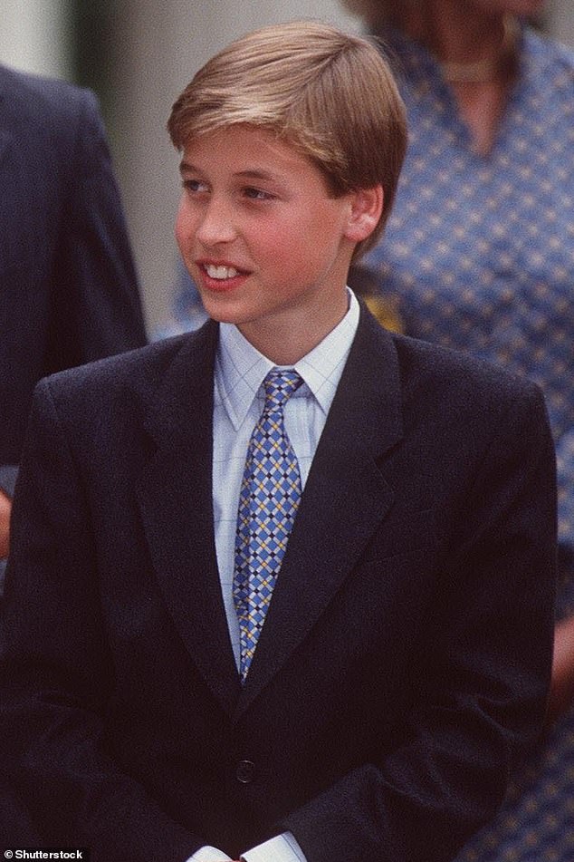 Prince William is photographed at the late Queen Mother's 94th birthday at Clarence House in 1994