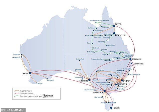 Where Rex flies: The regional airline is a vital lifeline for regional communities - flying 56 routes