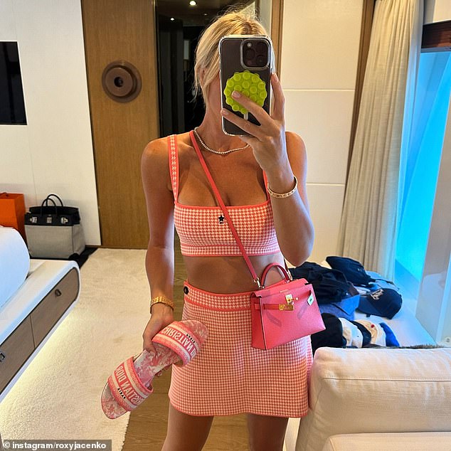 Roxy Jacenko, 44, shared a glimpse of her stunning evening wear in Portofino, Italy