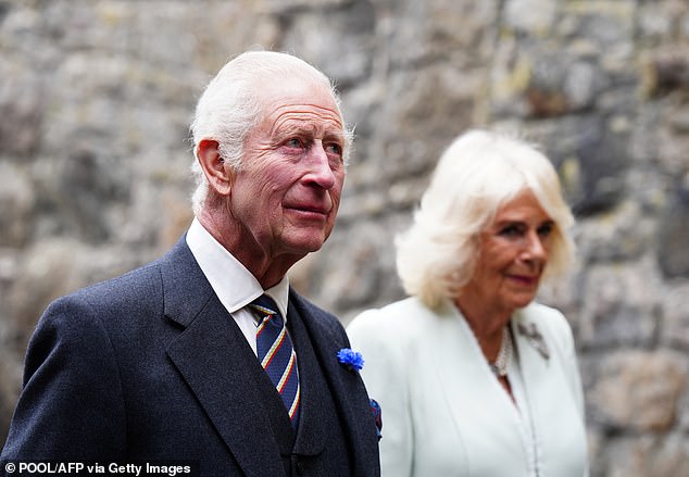 The King (pictured yesterday with Queen Camilla) has expressed his 'deep sadness' at the devastation and loss of life caused by Hurricane Beryl in the Caribbean