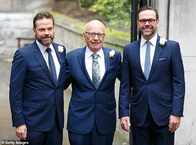 Rupert Murdoch and his eldest children are embroiled in a real-life Succession drama that echoes that of the HBO characters they inspired, according to a shocking report. Murdoch with his sons Lachlan Murdoch (L) and James Murdoch (R) in 2016