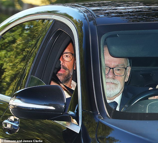 Ruud van Nistelrooy is photographed arriving at Manchester United's training ground