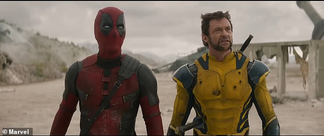 Ryan and Hugh are pictured in Deadpool & Wolverine, which hits theaters on July 26, 2024