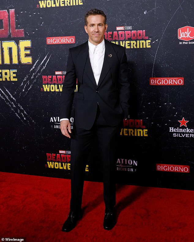 Deadpool & Wolverine star Ryan Reynolds has finally confirmed the gender of the fourth child he shares with wife Blake Lively; pictured on July 22 at the Deadpool & Wolverine premiere in NYC