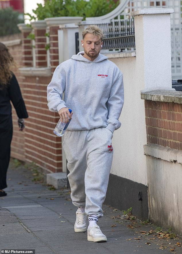 Sam Thompson looked like he'd had a tough weekend as he left the London home where he lives with girlfriend Zara McDermott on Monday morning