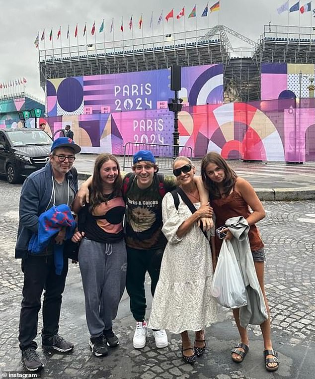 Sarah Jessica Parker, 59, shook off the rainy downpour as she joined her husband, Matthew Broderick, and their three children at the 2024 Olympic Games in Paris