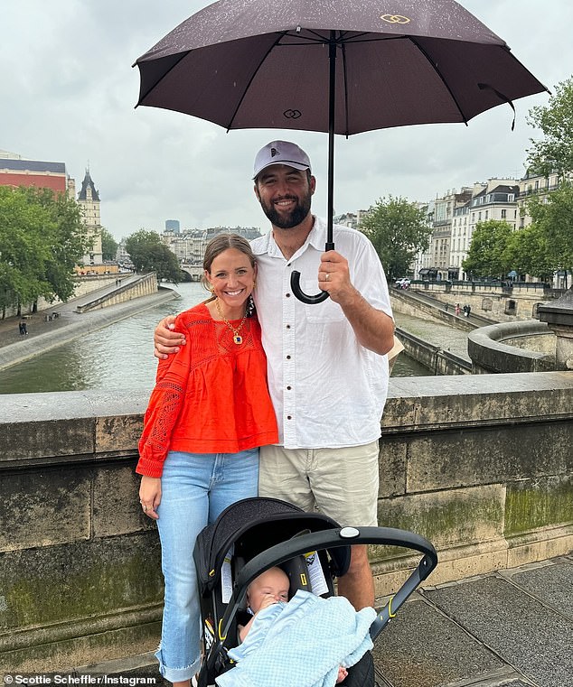 Scottie Scheffler and his wife Meredith enjoyed a family outing in Paris on Sunday