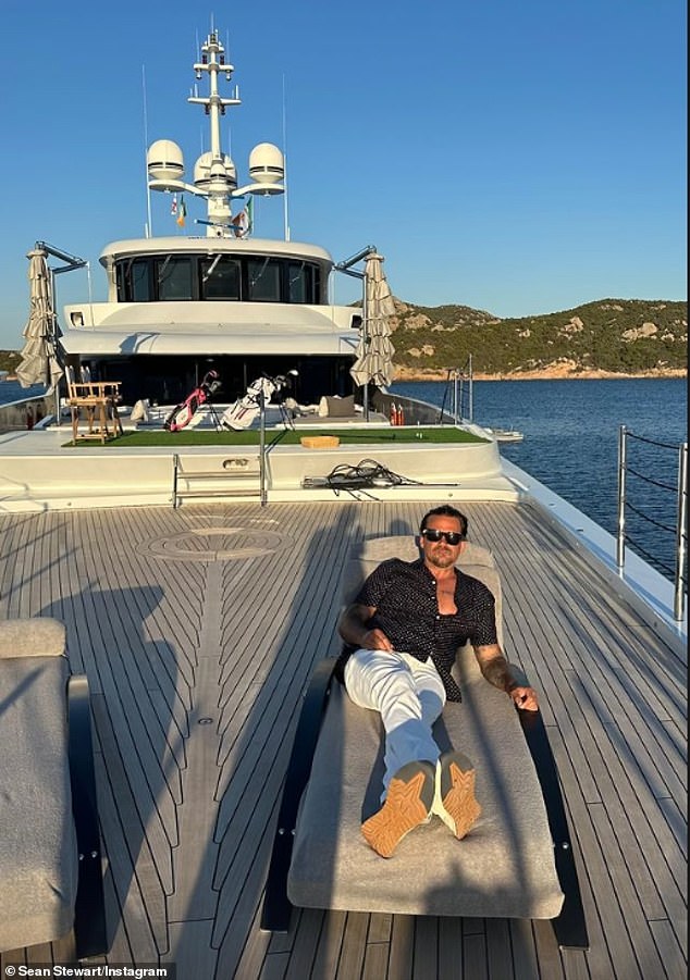 Sean Stewart is having fun with his family as he prepares to divorce his wife of one year, TV producer Jody Weintraub. The reality star was spotted on a yacht in Porto Cervo, Sardinia, with his father Rod Stewart. Sean, 43, posted photos to his Insta Stories of himself lounging on the deck. His new girlfriend Julia Stambler wasn't in the picture.