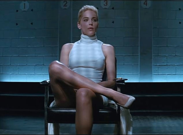 The actress played the role of sexy killer Catherine Tramell in the 1992 film, in which she left her legs uncrossed during an interrogation despite not wearing any underwear at the time