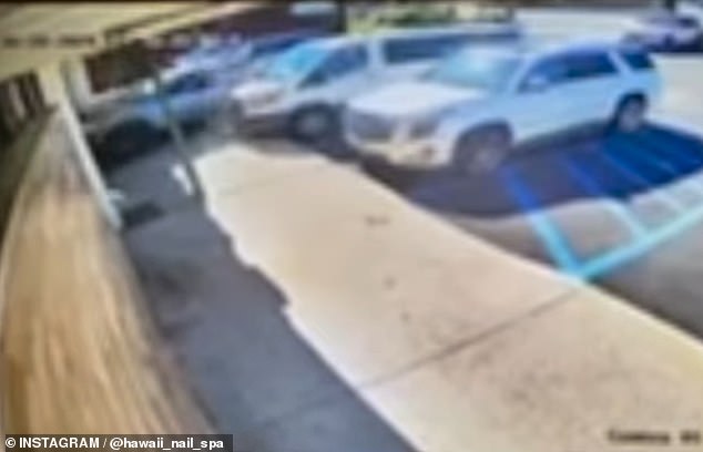 The moment a suspected drunk driver plowed into a Long Island nail salon, killing four people, including an NYPD officer, has been captured in shocking footage
