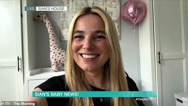 Sian Welby affectionately said becoming a mother was the 'best thing she's ever done' as she made her first remote TV appearance on Monday after welcoming daughter Ruby