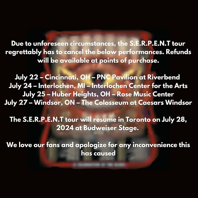 Just hours before the tragic announcement, Slash canceled several tour dates due to 