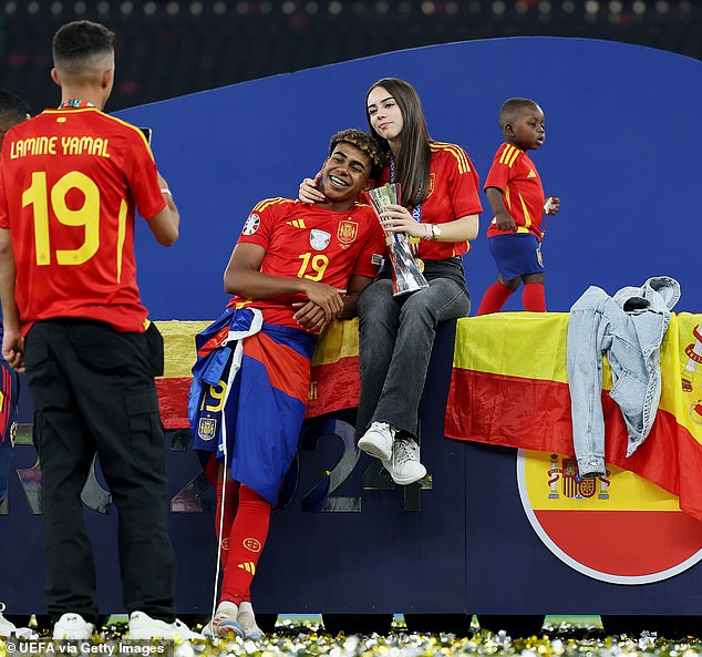 Spanish prodigy Lamine Yamal stepped out with his girlfriend after winning Euro 2024