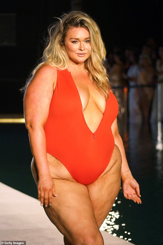 Hunter McGrady walks the runway at the Sports Illustrated Swimsuit Show during Miami Summer Week 2024 in June at the W South Beach