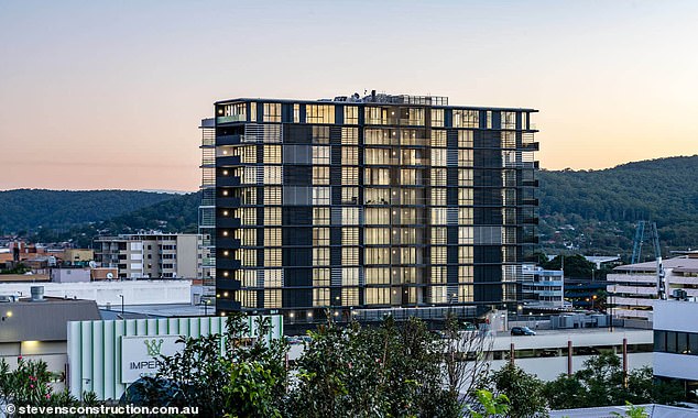 Stevens Construction is the latest Australian construction company to go bust. Pictured is one of their projects: the 14-storey Bonython Tower