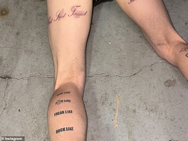 Johnson shared his tattoos on Instagram - and it's not the first time he's had the offensive word tattooed on his body