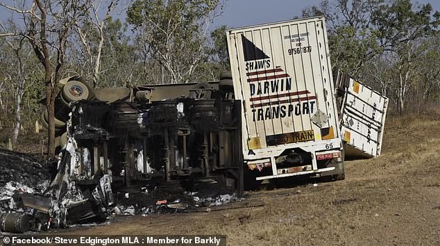 A family of six died after their Pajero crashed into this truck