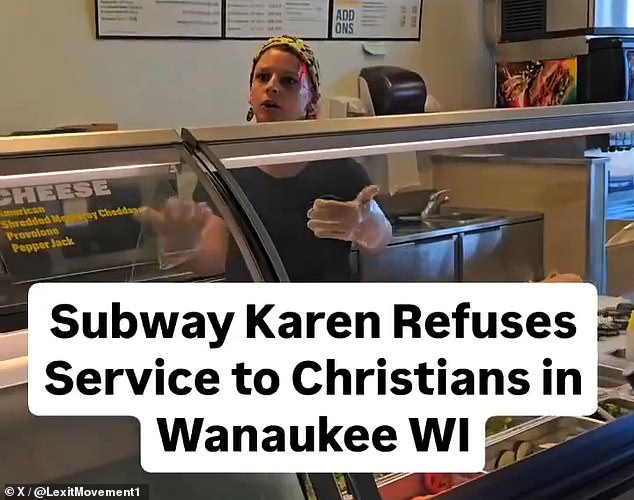 The young Subway worker sparked online anger after he refused to serve the group of Christians